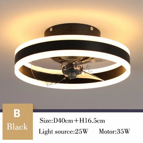 Ventilateur Plafonnier LED Intelligent avec Télécommande – Dimmable, Décor Chambre & Salon | Smart Fan
