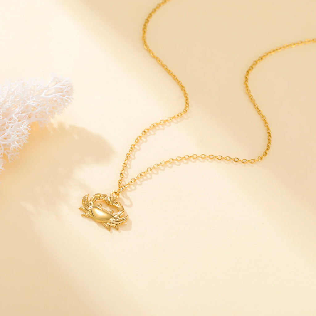 Unift Boho Ocean Style Sea Crab Necklace for Women Stainless Steel Gold Color Aesthetic Fashion Beach Summer Jewelry Gift New