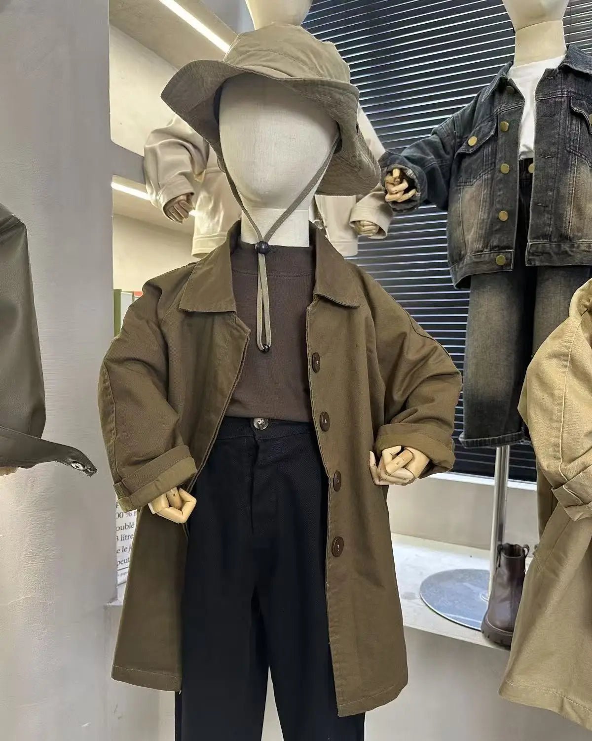 Spring Fall New Boys Girls Solid Color Casual Trench Coat Children Fashion Mid-Length Windbreaker Kids Single Breasted Clothes