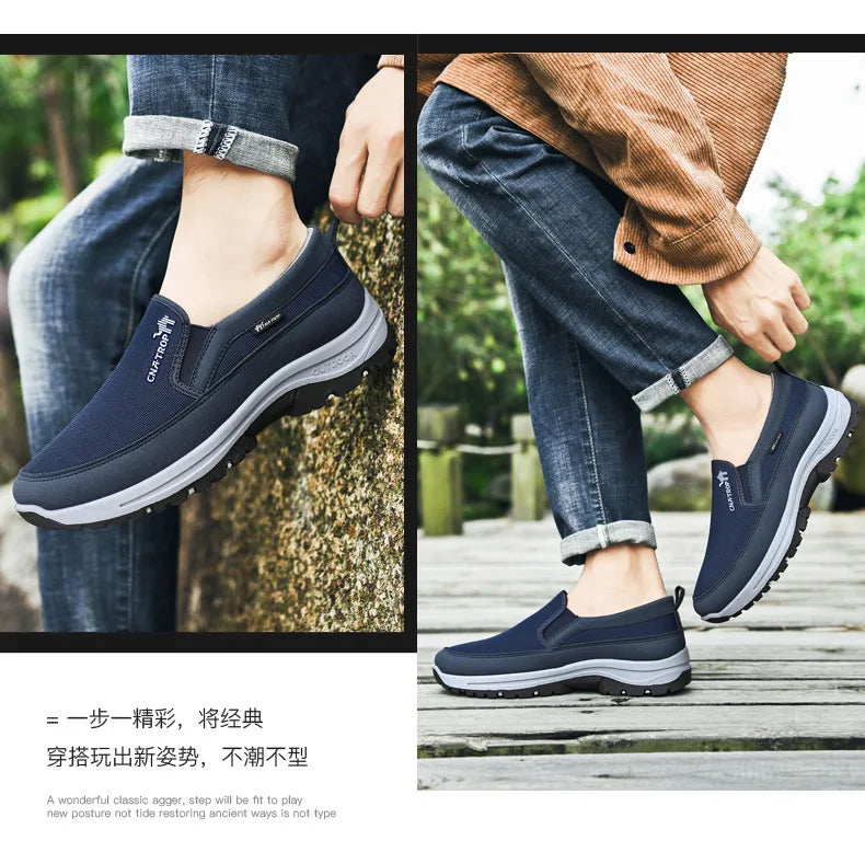 Mocassins en maille respirante pour hommes, chaussures décontractées de marque, baskets confortables antidérapantes, résistantes à l'usure, chaussures de conduite rétro pour hommes