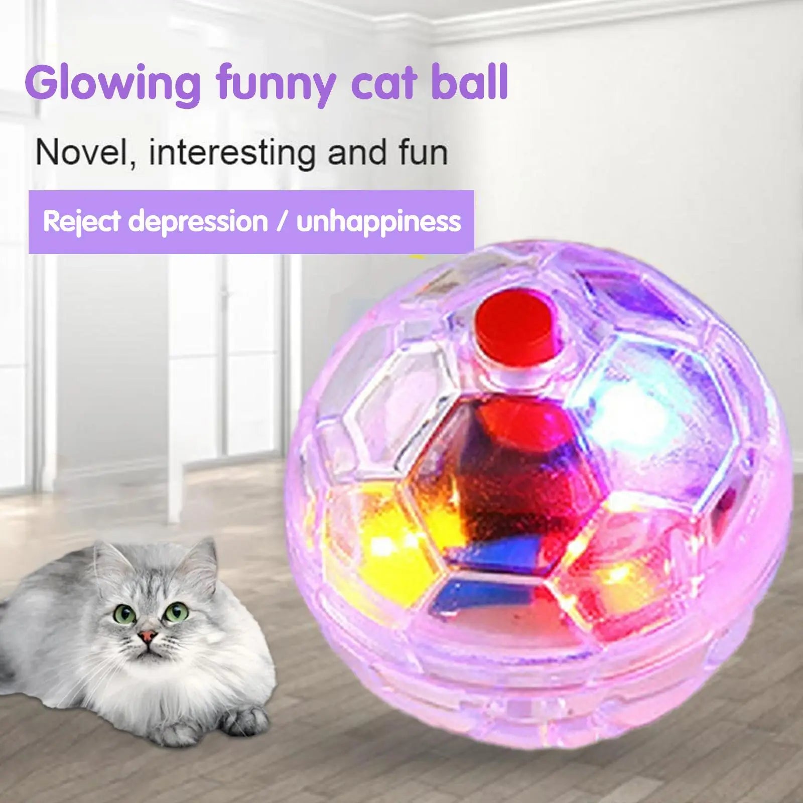 Balles LED Interactives pour Chat – S’allument au Mouvement | Lot de 1 ou 3 pcs