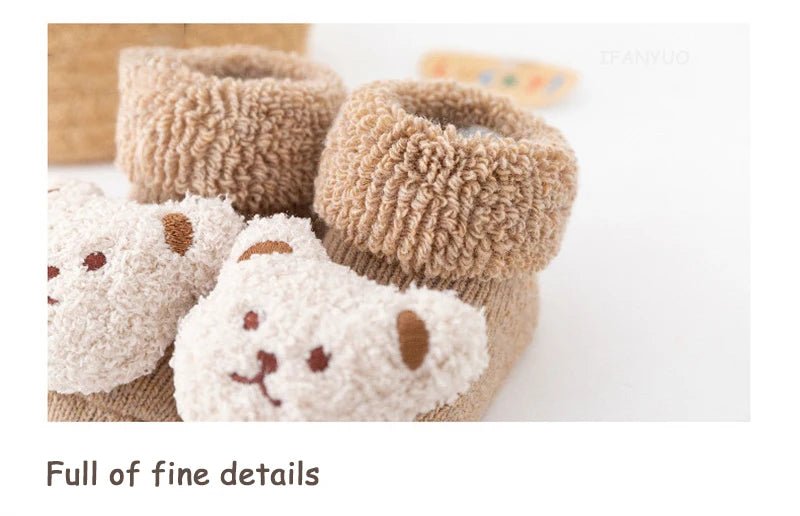 Winter Thicken Wool Newborn Baby Socks Warm Plush Loop Cotton Boy Girl Kid Toddler Socken Cartoon Animal Children Floor Stocking