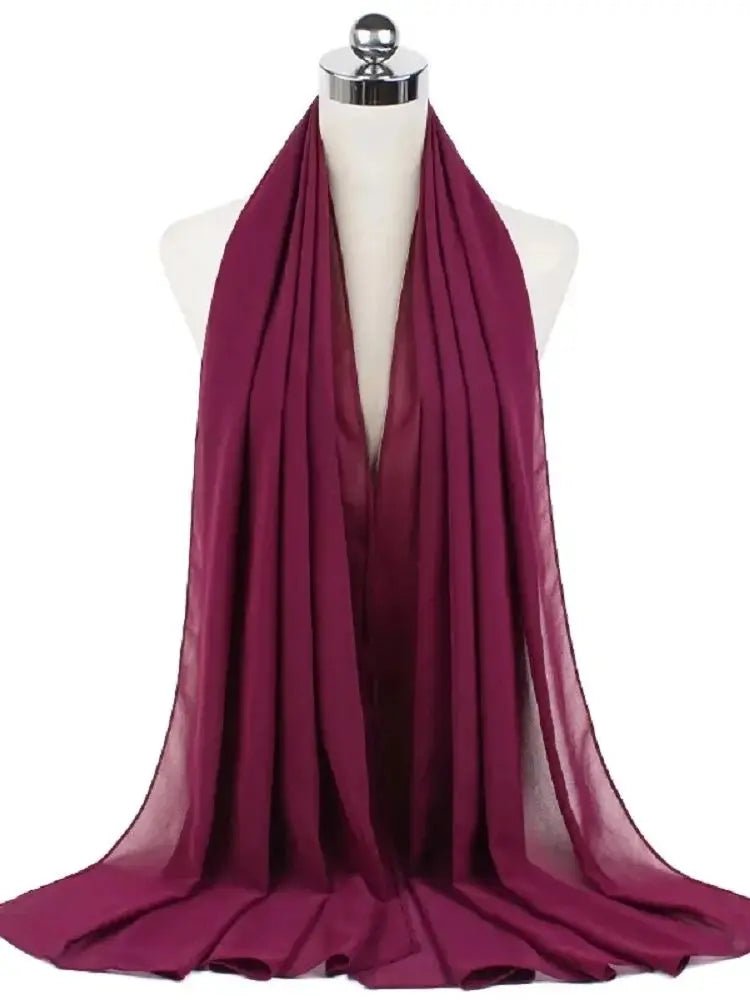 New Fashion Women Solid Chiffon Headscarf Ready To Wear Instant Hijab Scarf Muslim Shawl Islamic Hijabs Arab Wrap Head Scarves
