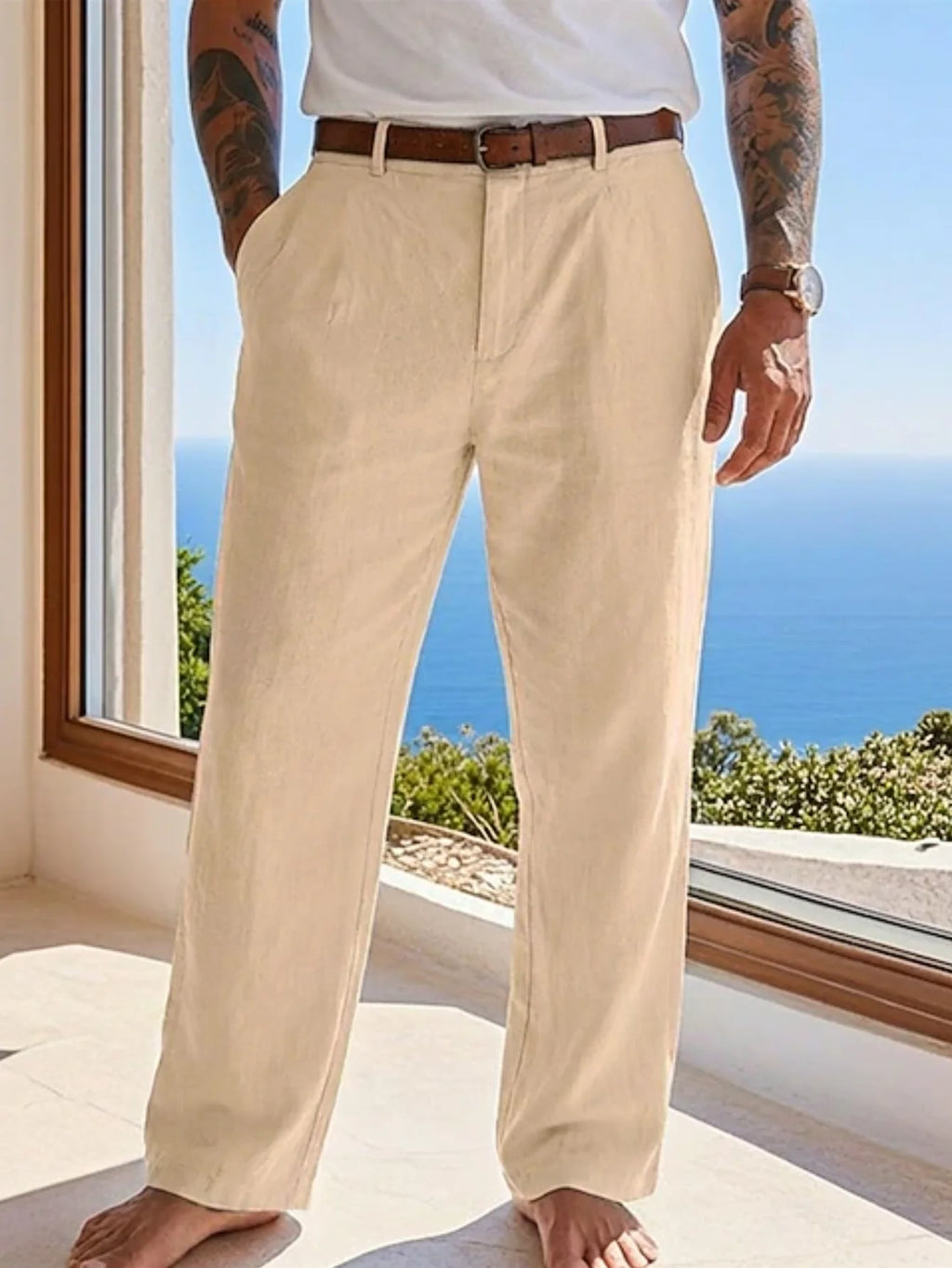 Pantalon Lin Droit – Homme