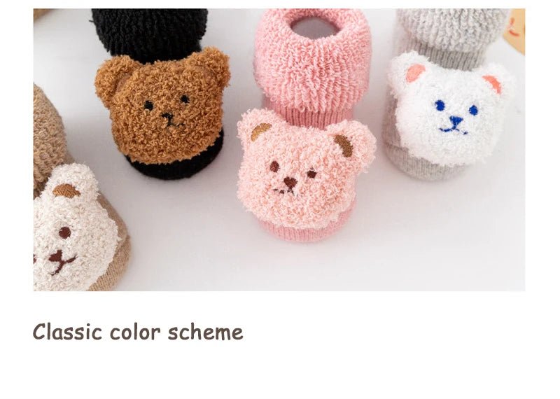 Winter Thicken Wool Newborn Baby Socks Warm Plush Loop Cotton Boy Girl Kid Toddler Socken Cartoon Animal Children Floor Stocking