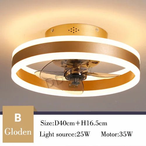 Ventilateur Plafonnier LED Intelligent avec Télécommande – Dimmable, Décor Chambre & Salon | Smart Fan