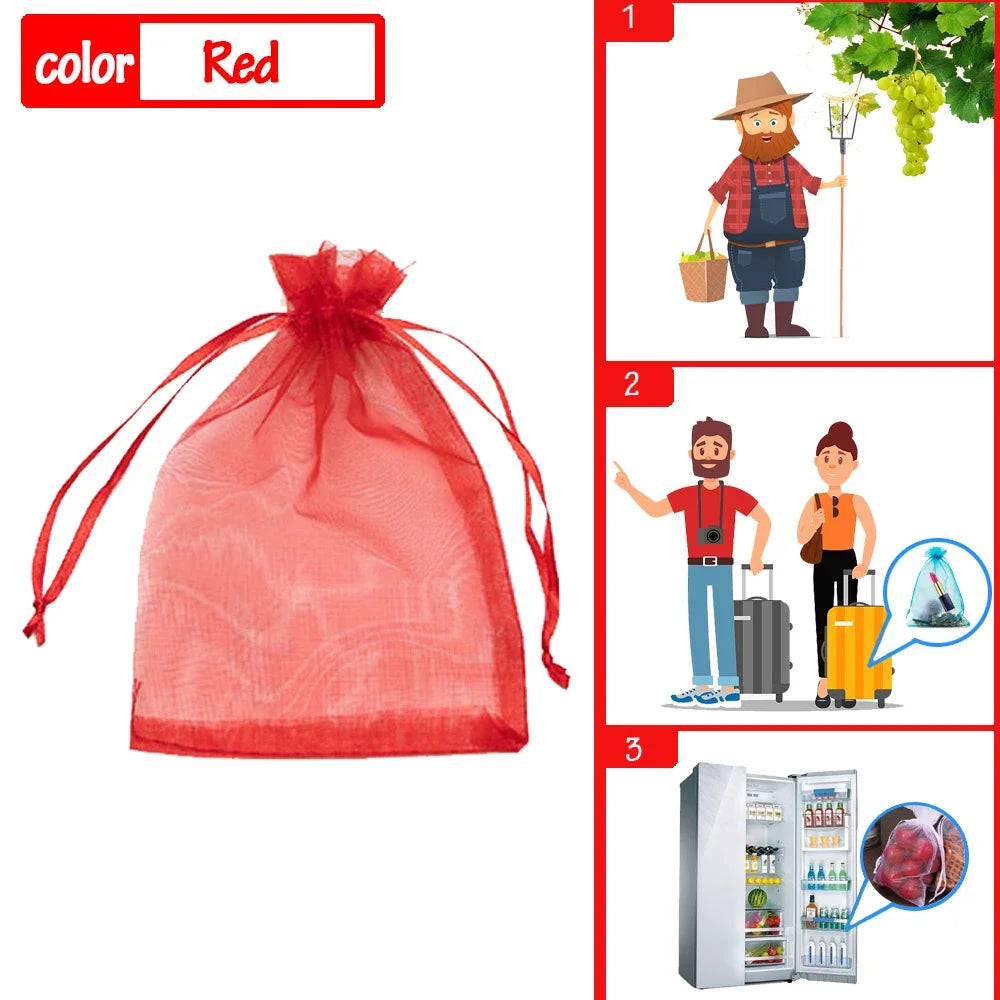 10-100pcs Plant Protection Bags Fruit Grow Bags Netting Mesh for Vegetable Strawberry Grapes Pest Control Anti-Bird Garden Tools