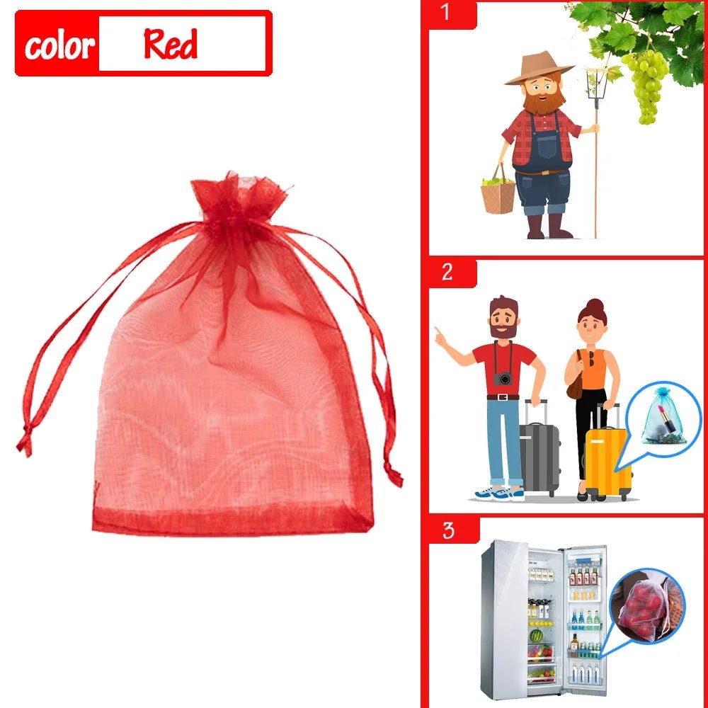 10-100pcs Plant Protection Bags Fruit Grow Bags Netting Mesh for Vegetable Strawberry Grapes Pest Control Anti-Bird Garden Tools