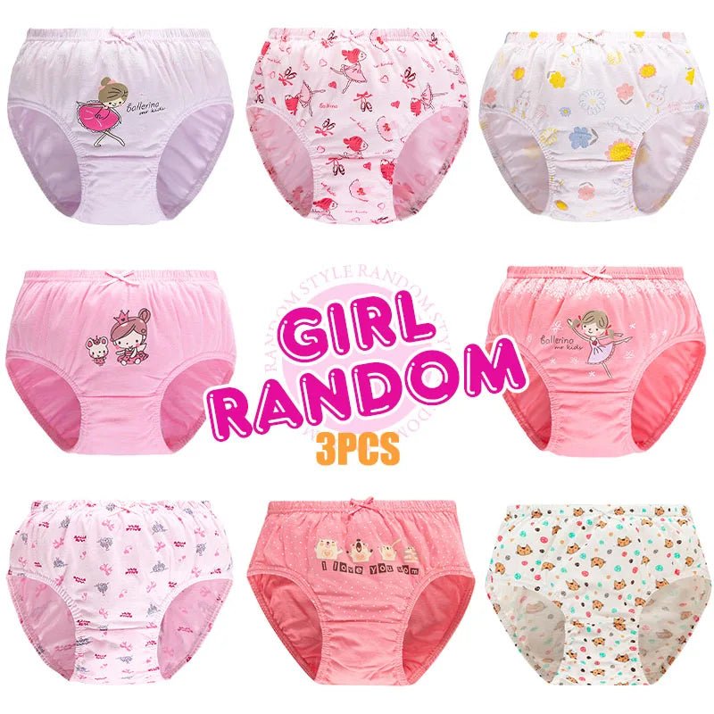 3Pcs/Lot Children Triangle Underwear High Quality Cotton Washable Girls Briefs Cute Cat Cartoon Kids Panties For Girl 3-14 Years