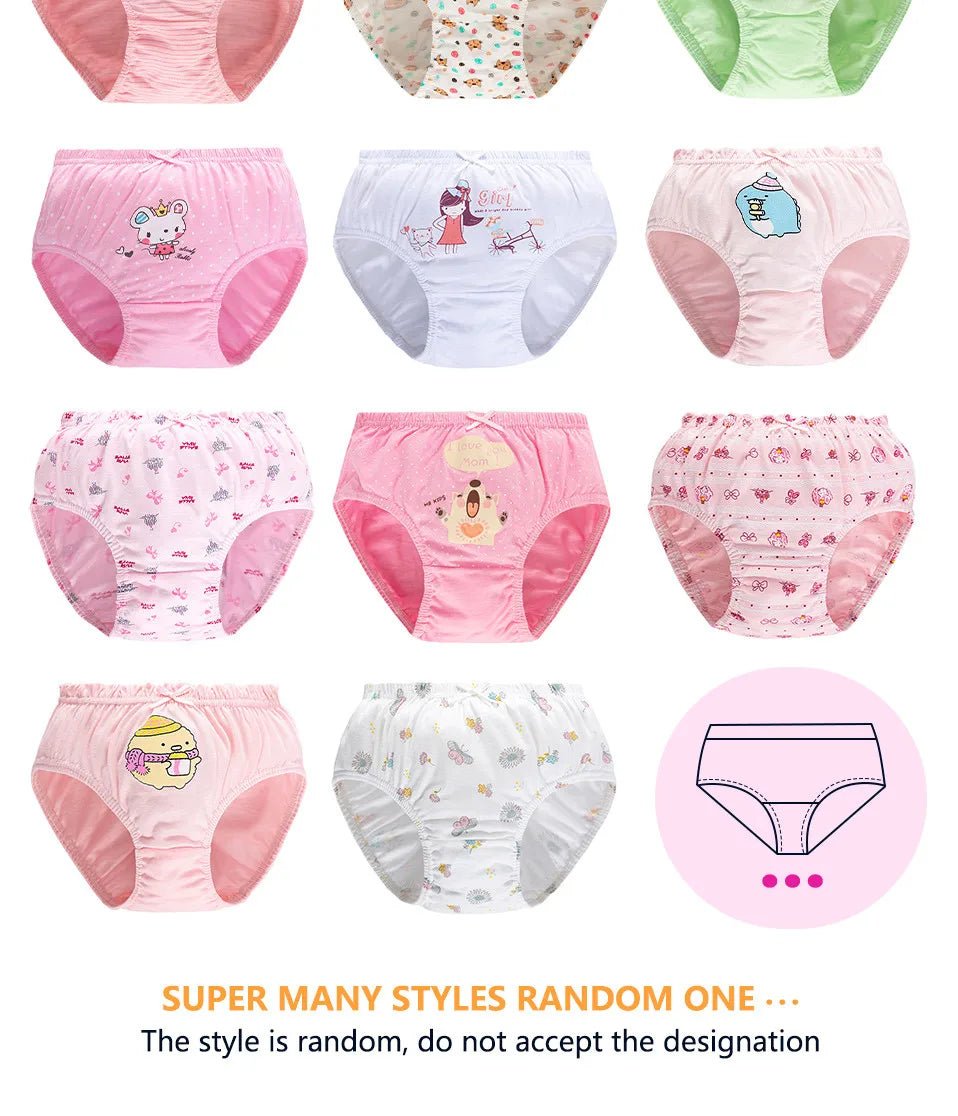 3Pcs/Lot Children Triangle Underwear High Quality Cotton Washable Girls Briefs Cute Cat Cartoon Kids Panties For Girl 3-14 Years