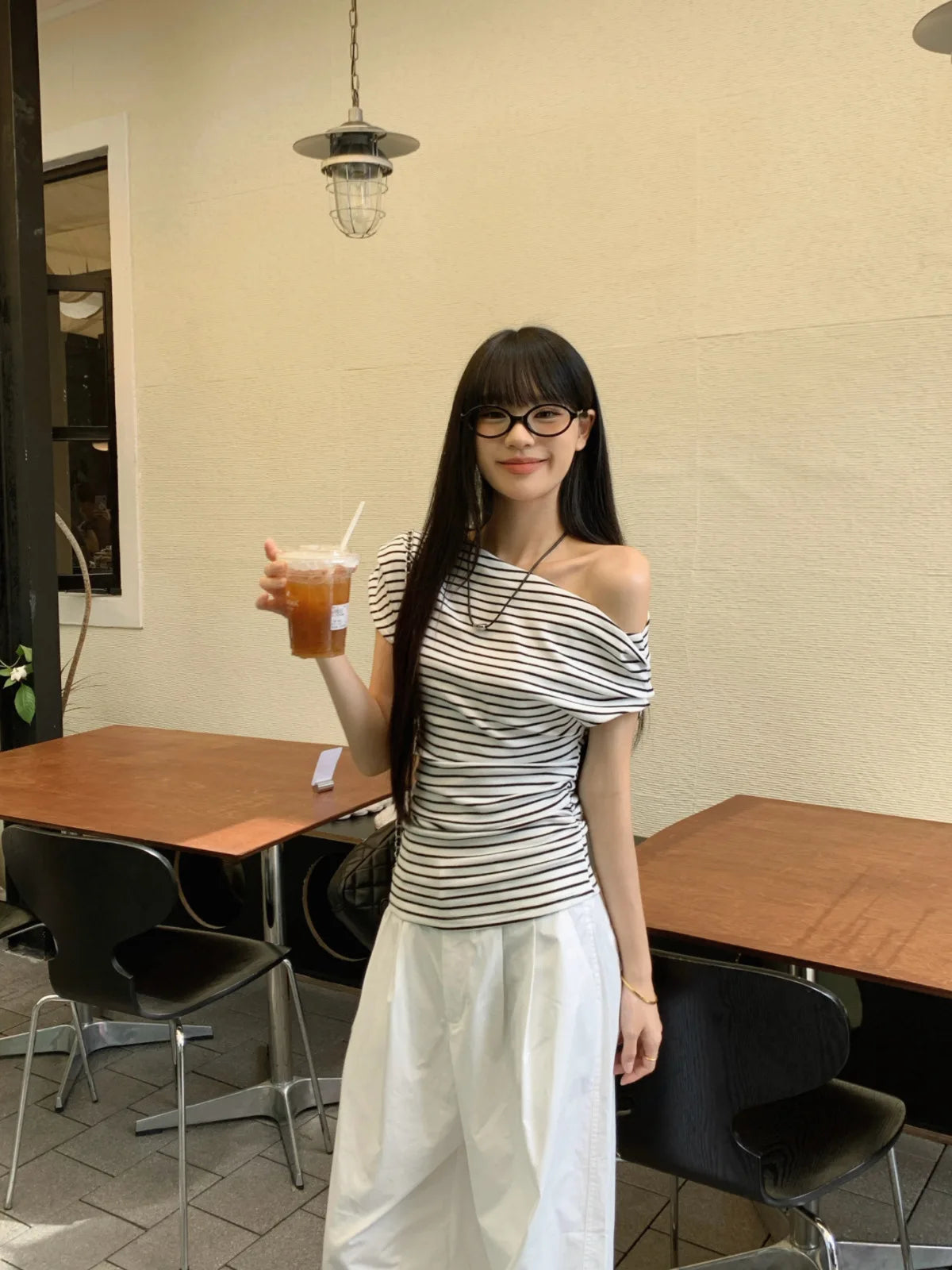 2026 Summer Striped Sexy T-shirt Women Slim Skinny Short Sleeve Y2K Korean Fashion Japanese Tee Shirt Woman Crop Tops Clothes