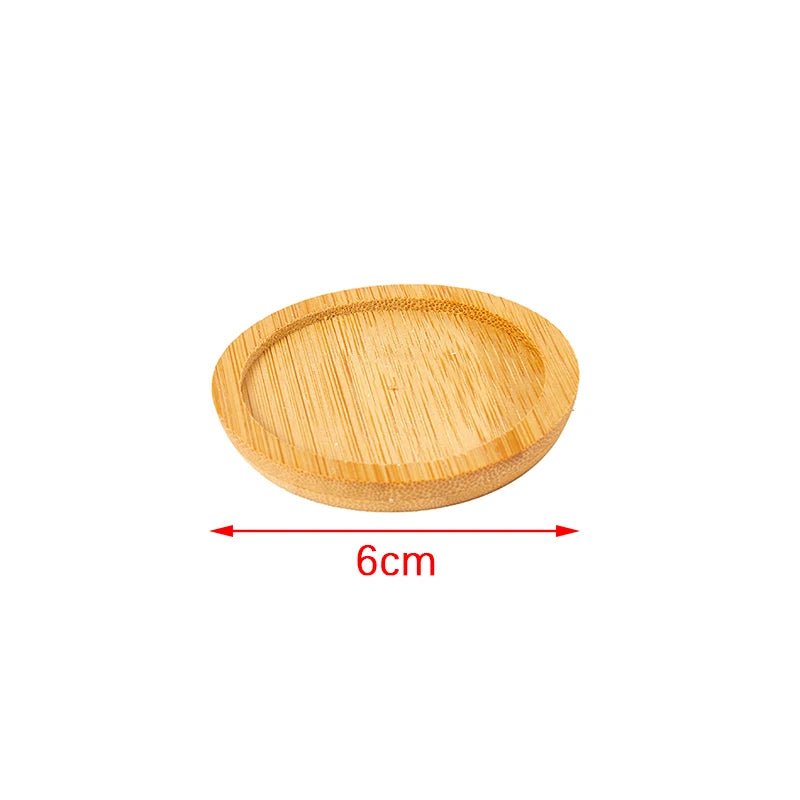 1Pc 6-12cm Bamboo Tray Bonsai Holder Round Plant Stand for Succulent Pot Wood Flower Pot Holder Garden Tools