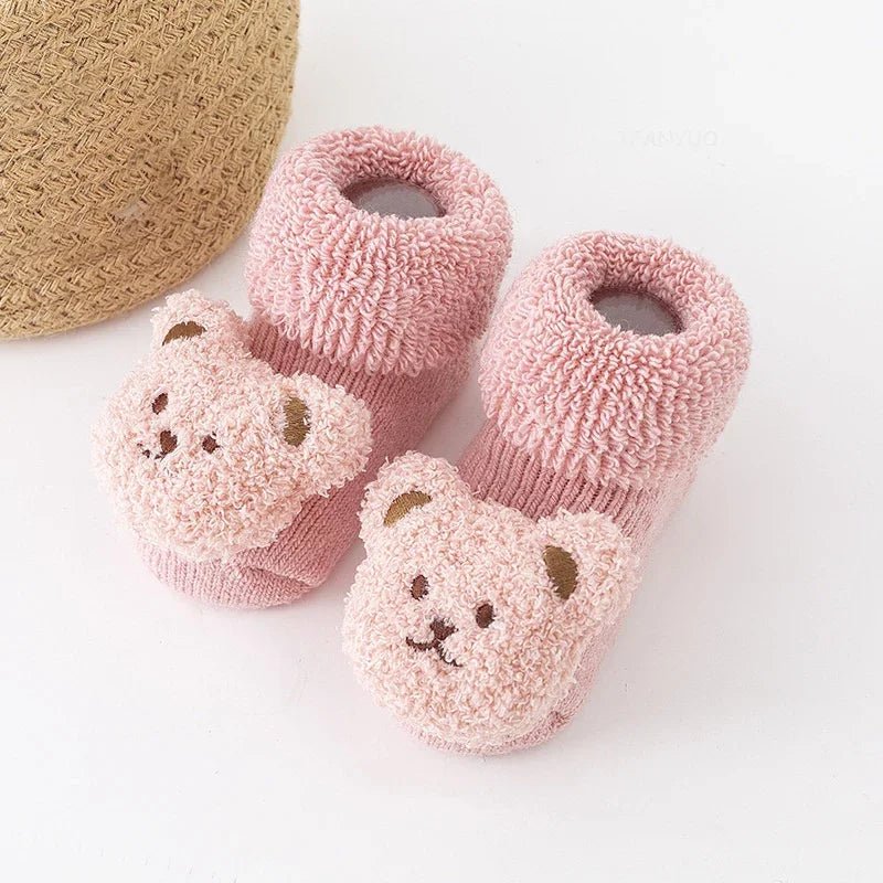 Winter Thicken Wool Newborn Baby Socks Warm Plush Loop Cotton Boy Girl Kid Toddler Socken Cartoon Animal Children Floor Stocking