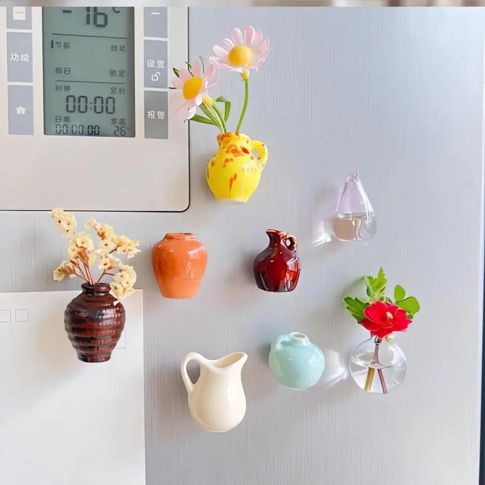 Simulation Mini Vase Fridge Magnets Durable Home Decor Ceramic Vase Refrigerator Sticker Creative Whiteboard Decoration