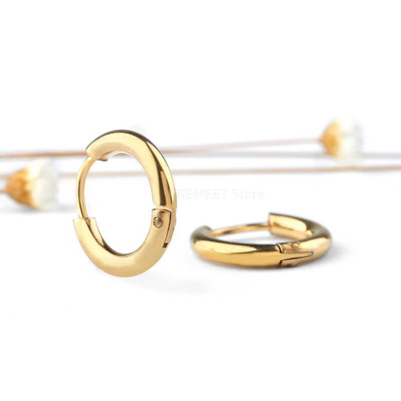 8-20mm Simple Stainless Steel Small Hoop Earrings for Women Men Minimal Gold Silver Black Color Huggie Hoops Jewelry Accessories