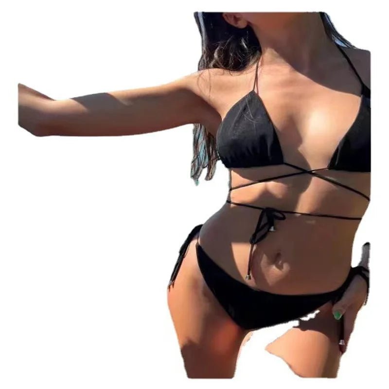 Bikini Femme Deux Pièces – Halter Neck, Taille Haute, Sans Armature | Style Plage Été