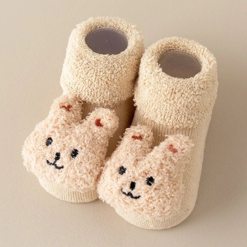 Winter Thicken Wool Newborn Baby Socks Warm Plush Loop Cotton Boy Girl Kid Toddler Socken Cartoon Animal Children Floor Stocking