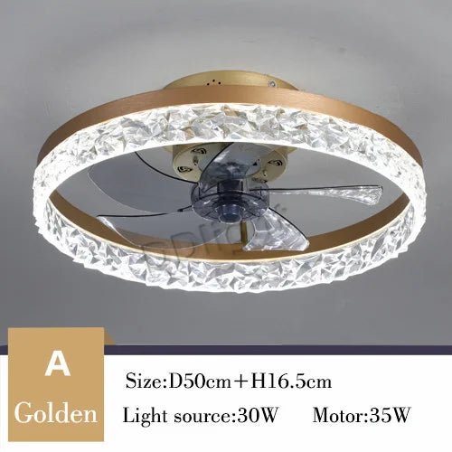 Ventilateur Plafonnier LED Intelligent avec Télécommande – Dimmable, Décor Chambre & Salon | Smart Fan