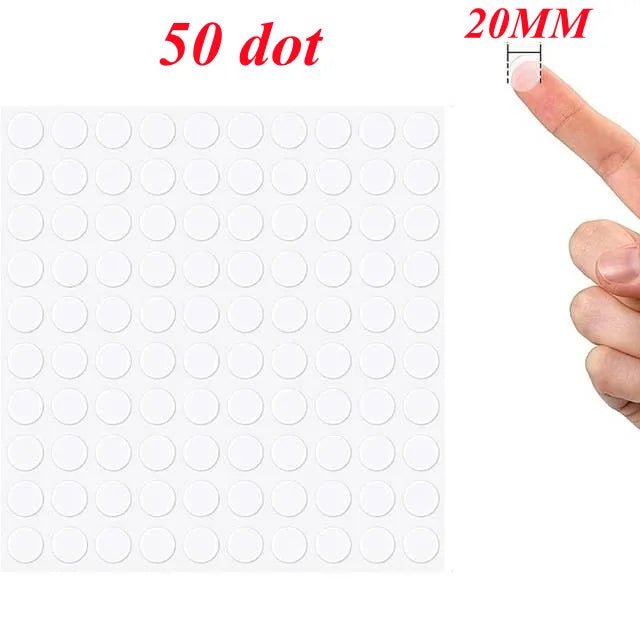 50 dot 1/1.5/2cm Adhesive Double Sided Tape Stickers Removable Round Sticky Tack No Trace Small Stickers for Festival Decoration