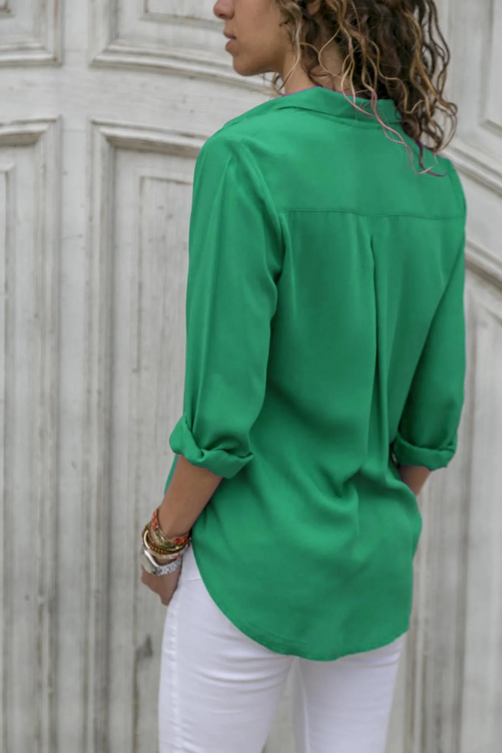 Oversized S-8XL Loose Chiffon Blouse Shirts Summer Women Turn-Down Collar Long Sleeve Solid Color OL Button Blouse Tops ARJ-196Y