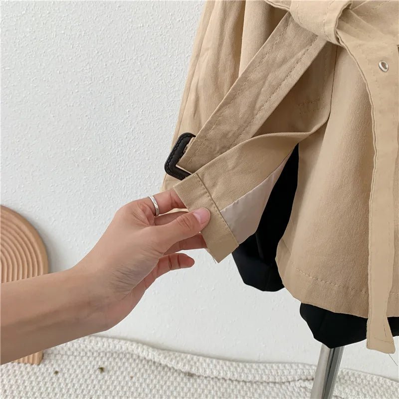 2-9y Kids Trench Coat Spring Autumn Boys Girls Jacket Overcoat Long Sleeve Turn-Down Collar Children Windbreaker Top Clothes