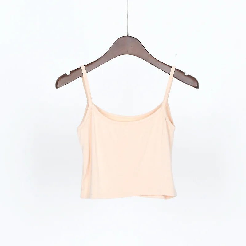 Summer New Solid Color Small Camisole for Girls and Students, with A Slimming Look and A Versatile Thread Vest. Short Base Shirt