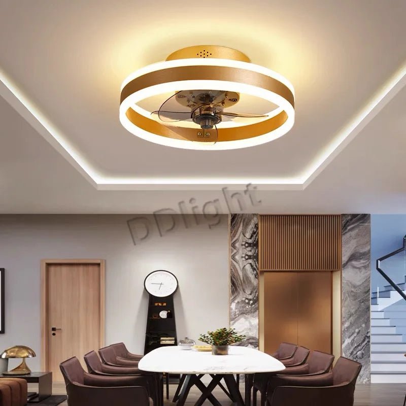 Ventilateur Plafonnier LED Intelligent avec Télécommande – Dimmable, Décor Chambre & Salon | Smart Fan