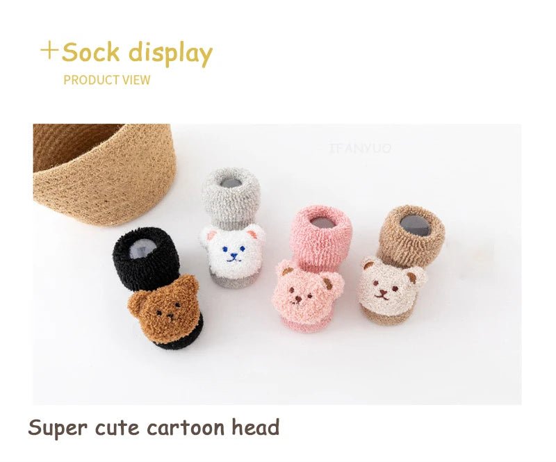 Winter Thicken Wool Newborn Baby Socks Warm Plush Loop Cotton Boy Girl Kid Toddler Socken Cartoon Animal Children Floor Stocking