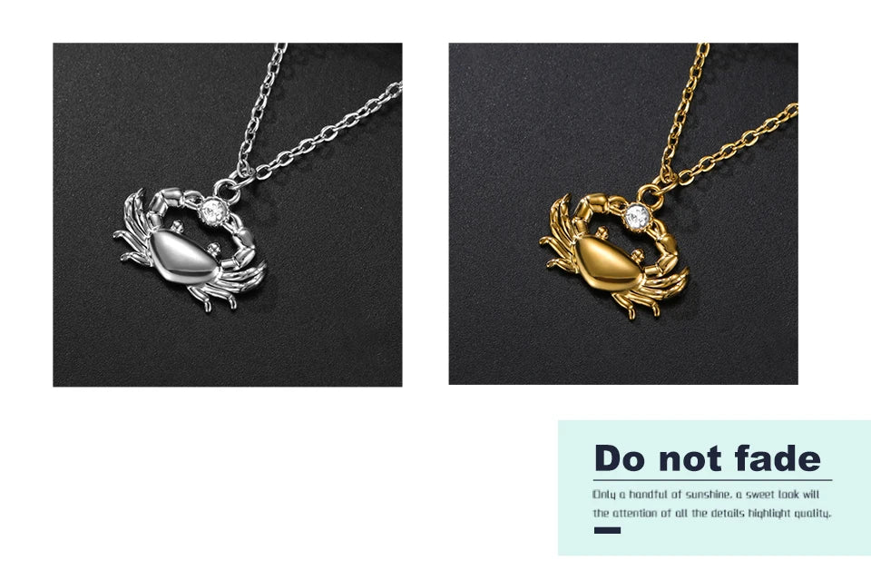 Unift Boho Ocean Style Sea Crab Necklace for Women Stainless Steel Gold Color Aesthetic Fashion Beach Summer Jewelry Gift New