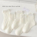 5 Pairs Color Solid Mesh Children Gils Mid-calf Socks Concise Trendy Casual Breathable Cotton Combed Cozy Soft Elastic Kids Sock