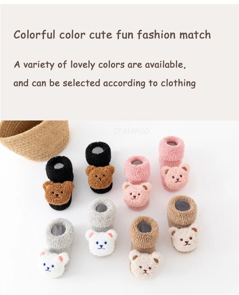 Winter Thicken Wool Newborn Baby Socks Warm Plush Loop Cotton Boy Girl Kid Toddler Socken Cartoon Animal Children Floor Stocking