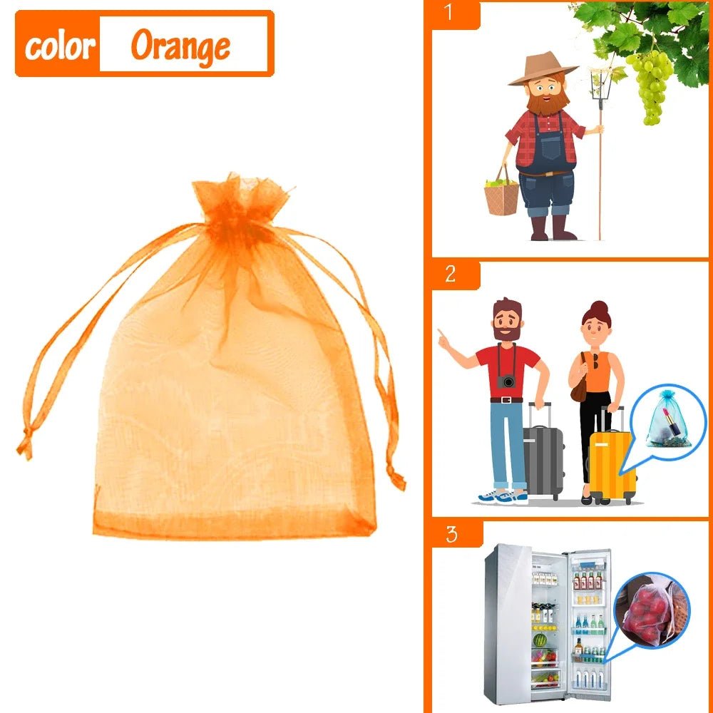 10-100pcs Plant Protection Bags Fruit Grow Bags Netting Mesh for Vegetable Strawberry Grapes Pest Control Anti-Bird Garden Tools