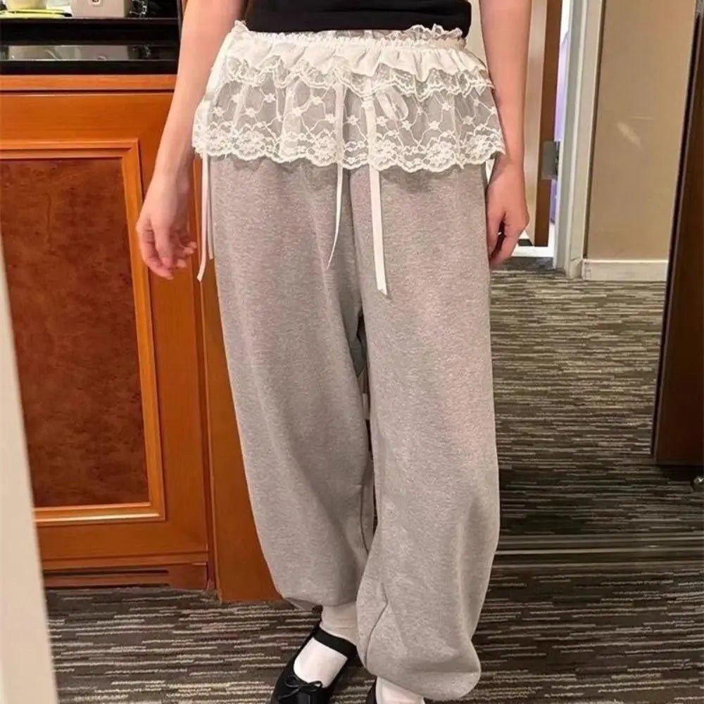 New Embroidered Flower Lace Mini Skirt See Through Y2K Streetwear Ruched Skirts Harajuku Butt Curtain Jeans Decoration