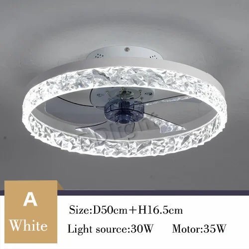 Ventilateur Plafonnier LED Intelligent avec Télécommande – Dimmable, Décor Chambre & Salon | Smart Fan