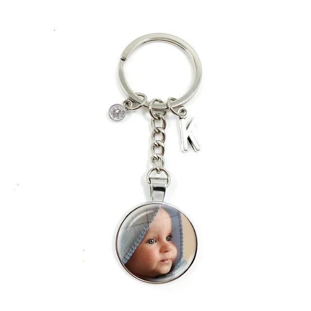 Personalized Custom Keychain Birthstone 26 Letters Photo Mum Dad Baby Children Grandpa Parents Pendant Keyholder Keyring Gift