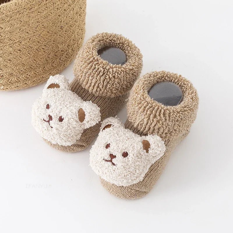Winter Thicken Wool Newborn Baby Socks Warm Plush Loop Cotton Boy Girl Kid Toddler Socken Cartoon Animal Children Floor Stocking