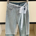 INS Blogger Lace Layered Gauze Skirt Y2k Streetwear Apron Wrap Skirt Lace Up Matching Pants Spicy Girl Stacked Y2k Wrap Skirt