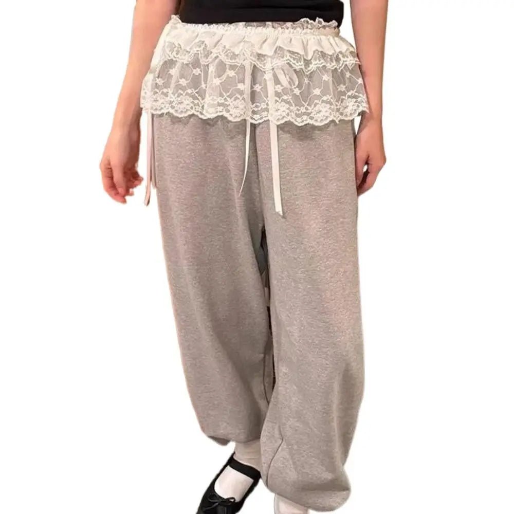 New Embroidered Flower Lace Mini Skirt See Through Y2K Streetwear Ruched Skirts Harajuku Butt Curtain Jeans Decoration