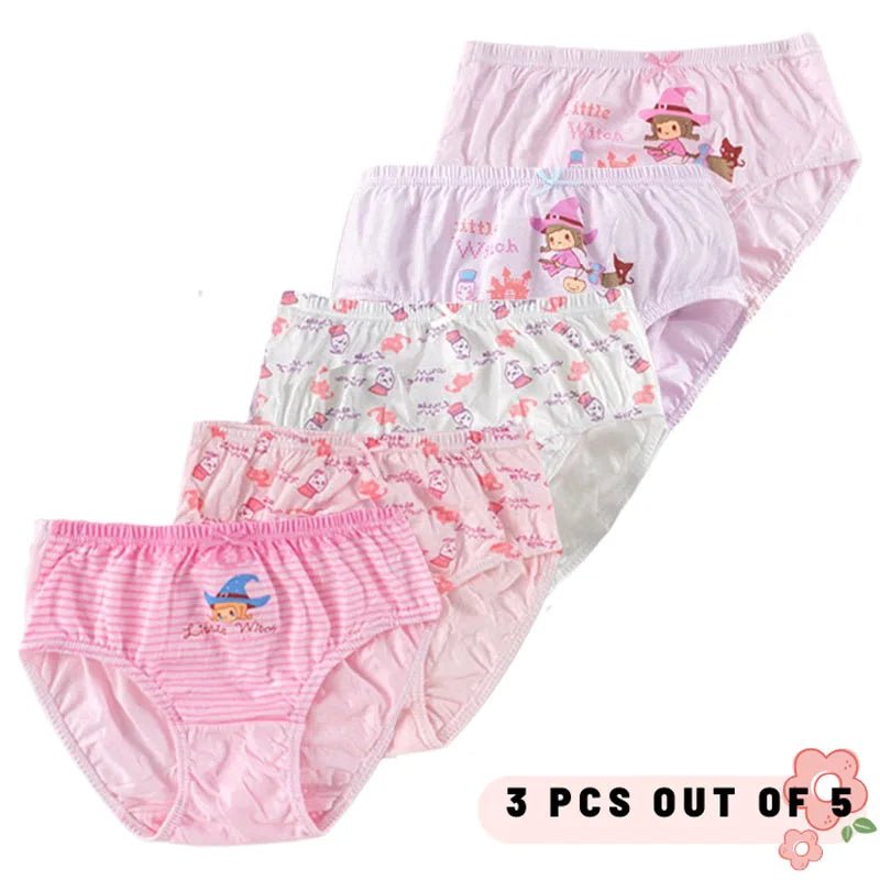 3Pcs/Lot Children Triangle Underwear High Quality Cotton Washable Girls Briefs Cute Cat Cartoon Kids Panties For Girl 3-14 Years