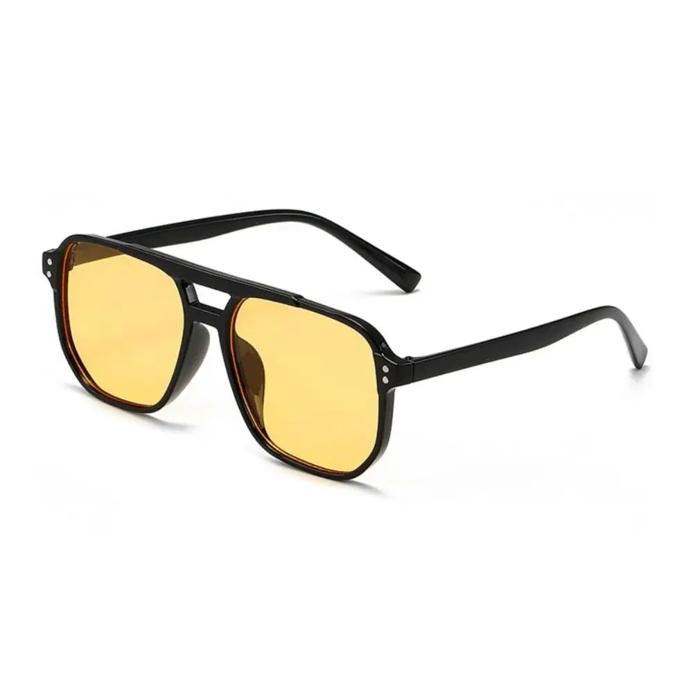 Punk Square Frame Sunglasses Anti-UV Travel Accessories Retro Sunglasses Beach Eye Protection Black Shades Glasses for Women and Men