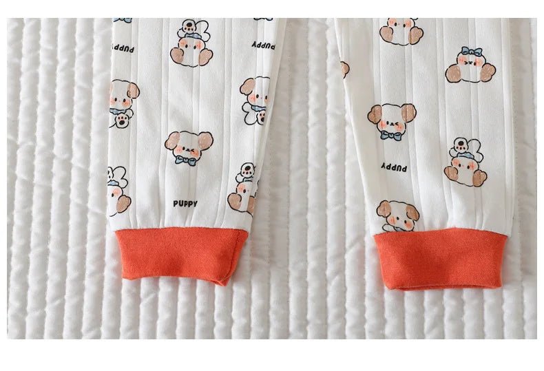 Children Home Clothing Set Christmas Patterned Cotton Pajamas Boys and Girls Long Sleeved Underwear Suit Baby Clothes