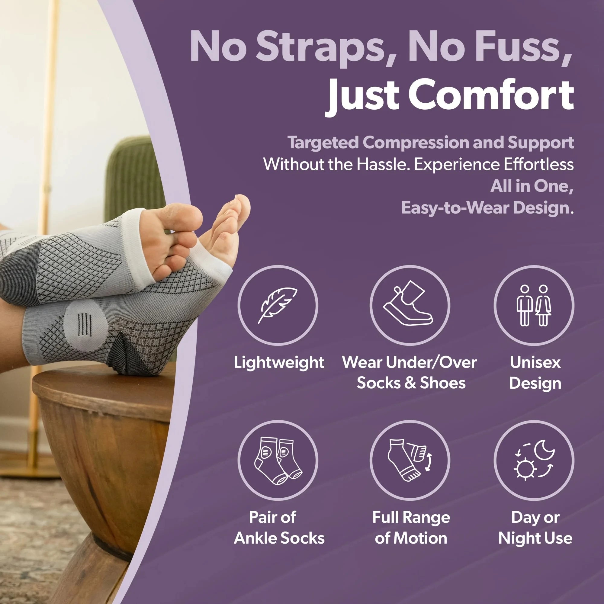 Chaussettes de Compression Fasciite Plantaire & Tendinite Achille – Soulagement Talon & Gonflement