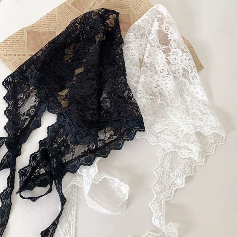 Triangle Short Skirt Half Skirt Butt Curtain Skirt Lace Trim Small Apron Knitting Lace Stacked Ins Korean Headscarf Accessories