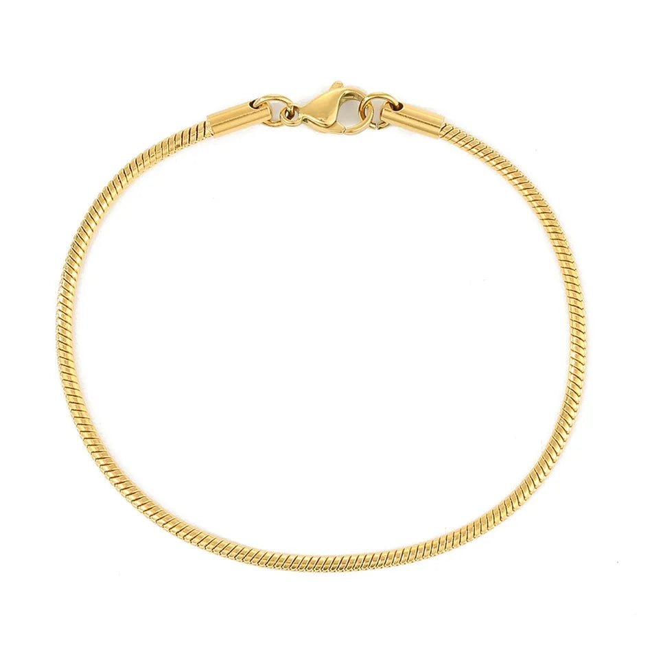 e-Manco Hot Sale Stainless Steel Snake Chain Bracelet Fashion Jewelry For Men Women Stainless Steel Link Bracelet