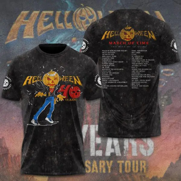 Classic Rock Helloween T-shirts Male 3D Print Men Women Hip Hop Trend Short Sleeve TShirt Street Loose Casual Oversized Y2k Tops