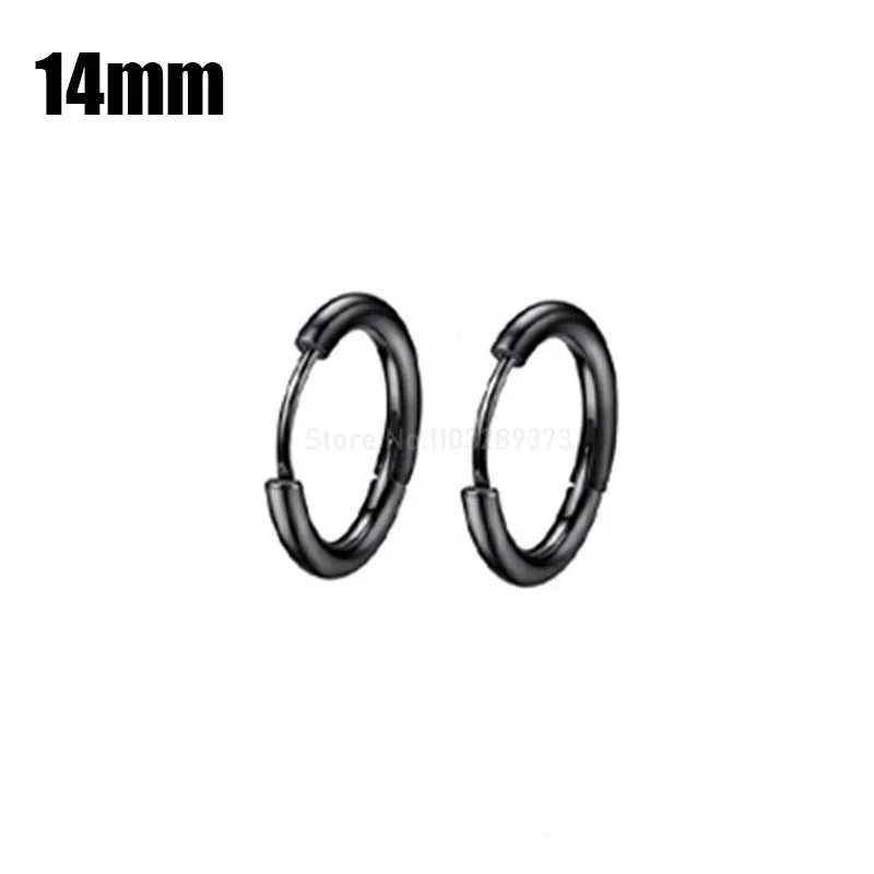 8-20mm Simple Stainless Steel Small Hoop Earrings for Women Men Minimal Gold Silver Black Color Huggie Hoops Jewelry Accessories