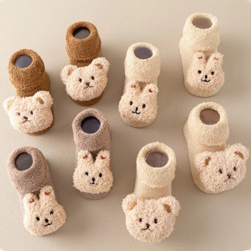 Winter Thicken Wool Newborn Baby Socks Warm Plush Loop Cotton Boy Girl Kid Toddler Socken Cartoon Animal Children Floor Stocking