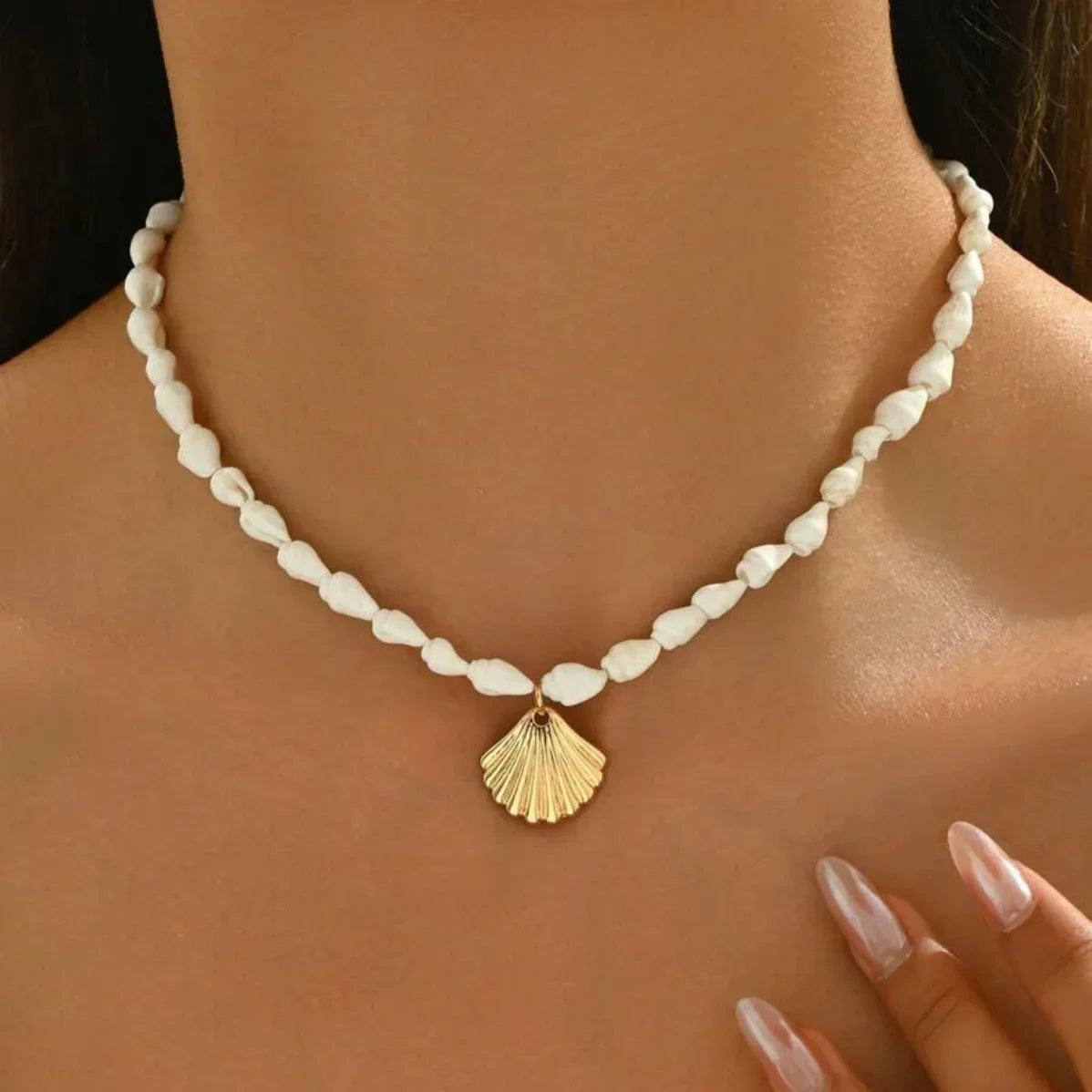 New Beach Style Seashell Necklace Beaded Choker Necklaces for Women Handmade Starfish Pendant Fashion Ocean Jewelry Чокер