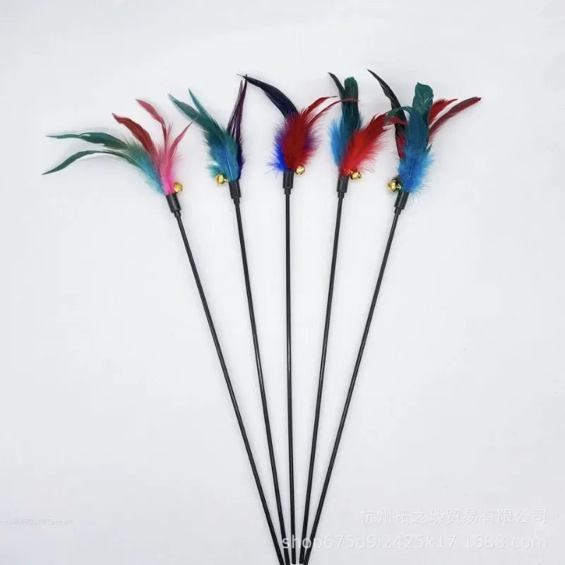Canne à Pêche Plumes & Clochette pour Chat & Chaton – Jouet Interactif 50cm