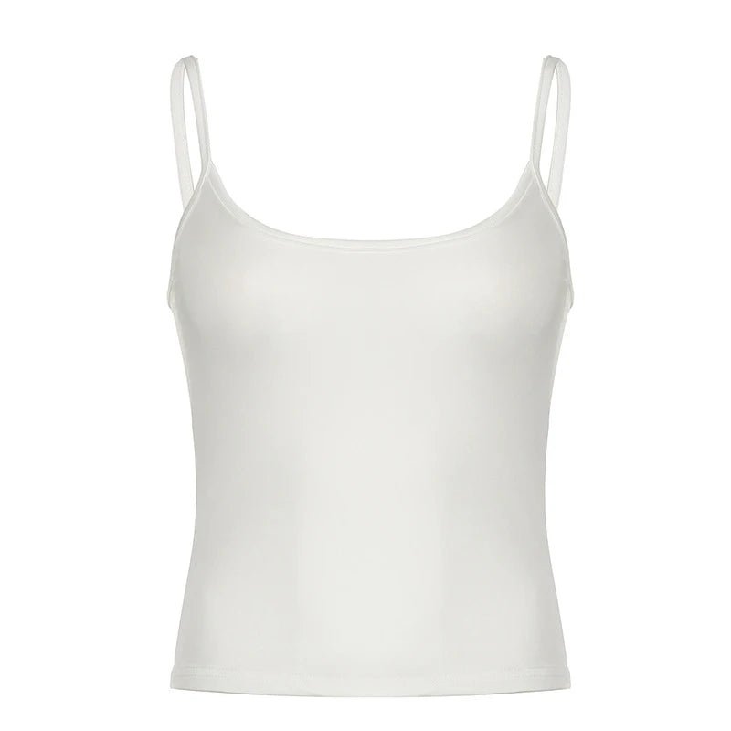Basic Solid Camis Summer Casual Sleeveless Spaghetti Strap Top Women Harajuku All-match Cropped Tops y2k Vintage Clothing